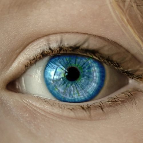 Close up of vibrant blue eye